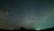 Milky way galaxy time lapse amazing dark night sky milky way moving over the mountain peak. Night lapse from night to day. starry