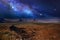 Milky way in monument valley, usa