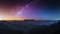 Milky Way over the beautiful mountains, Milky way galaxy with star and space dust in the universe and deep night sky planet