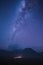 Milky way over the bromo mountain