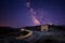 Milky Way over San Sebastiano chapel near Palasca in Corsica