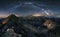 Milky way over Tatras mountain panorama, Poland