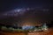 Milky Way recorded in south america in the fall - gate in the foreground.