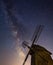 Milky Way rising behind historic windmill