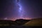 Milky Way rising over mountain range