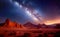 Milky Way seen over the desert at night, Generative AI
