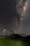 Milky Way Shows Above Moai On Easter Island, Chile