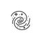 Milky way spiral line icon