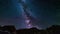 Milky way Time Lapse and stars rotating over the majestic Italian French Alps in summertime