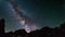 Milky way Time Lapse and stars rotating over the majestic Italian French Alps in summertime