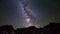 Milky way Time Lapse and stars rotating over the majestic Italian French Alps in summertime