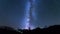 Milky Way and tree. Amazing rural scene with starry sky