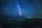 Milky Way on a wild cliff near the sea.