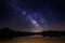 Milkyway over lake water