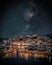 Milkyway over mediterrane village