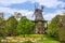 Mill in Bremen park, Germany, green garden