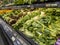 Mill Creek, WA USA - circa April 2022: Angled, selective focus on leafy greens for sale in the produce department of a Town and