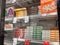 Mill Creek, WA USA - circa May 2022: Angled view of a variety of frozen pizzas for sale inside the freezer section of a Town and