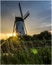 Mill at the sunset. Village Damme, near Bruges, Belgium.