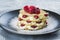 Mille-feuilles with cream and cramberries