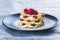 Mille-feuilles with cream and cramberries