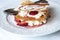 Millefeuille with strawberries and powdered sugar