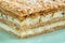 Millefoglie or mille-feuille pastry, closeup