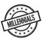 MILLENNIALS text written on black vintage round stamp