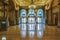 Millennium Biltmore Hotel interior. The interior of the hotel is decorated with frescos and murals, massive wood-beamed ceilings,