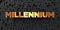 Millennium - Gold text on black background - 3D rendered royalty free stock picture