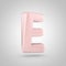 Millennium Pink color letter E uppercase on white background