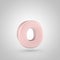 Millennium Pink color letter O lowercase on white background