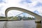 Millennium Tilting Bridge, Newcastle Quayside, England. Cloudy Day