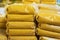 Millet bags packing background sale cereals agro-industry