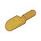 Millet in wooden scoop isolated. Groats in wood shovel. Grain on