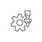 Milling icon. Element of laser application in production for mobile concept and web apps illustration. Thin line icon for website