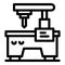 Milling machine metalwork icon, outline style