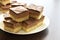 Millionaire`s shortbread, caramel shortcake, or millionaire`s slice.