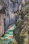 Millpu Lagoon, natural turquoise pools, near the city of Ayacucho, Peru