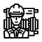 millwright repair worker line icon vector illustration