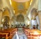 Milna, Croatia - 1.04.2021: Interior of Historic church in Milna on Brac island, Dalmatia, Croatia