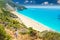 Milos beach on Lefkada island, Greece.