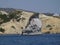 Milos island in greece, kleftiko bay rock caves, sea swimming sailing in summer holidays