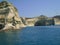 Milos island in greece, kleftiko bay rock caves, sea swimming sailing in summer holidays