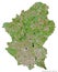 Milton Keynes, unitary authority of England, on white. Satellite