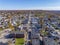 Milton town center aerial view, Milford, MA, USA