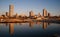MILWAUKEE, WISCONSIN/UNITED STATES â€“ APRIL 1: Most of the cities residents sleep as the sun comes up on the downtown waterfront