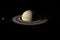 Mimas moon orbiting around the Saturn planet