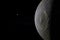 Mimas surface, Saturn`s moon, orbiting in the outer space. 3d render
