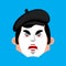 Mime angry emotion avatar. pantomime evil emoji. mimic face. Vector illustration